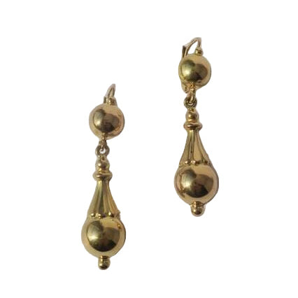 Boucles d’oreilles dormeuses XIXe en or jaune et rose - Castafiore