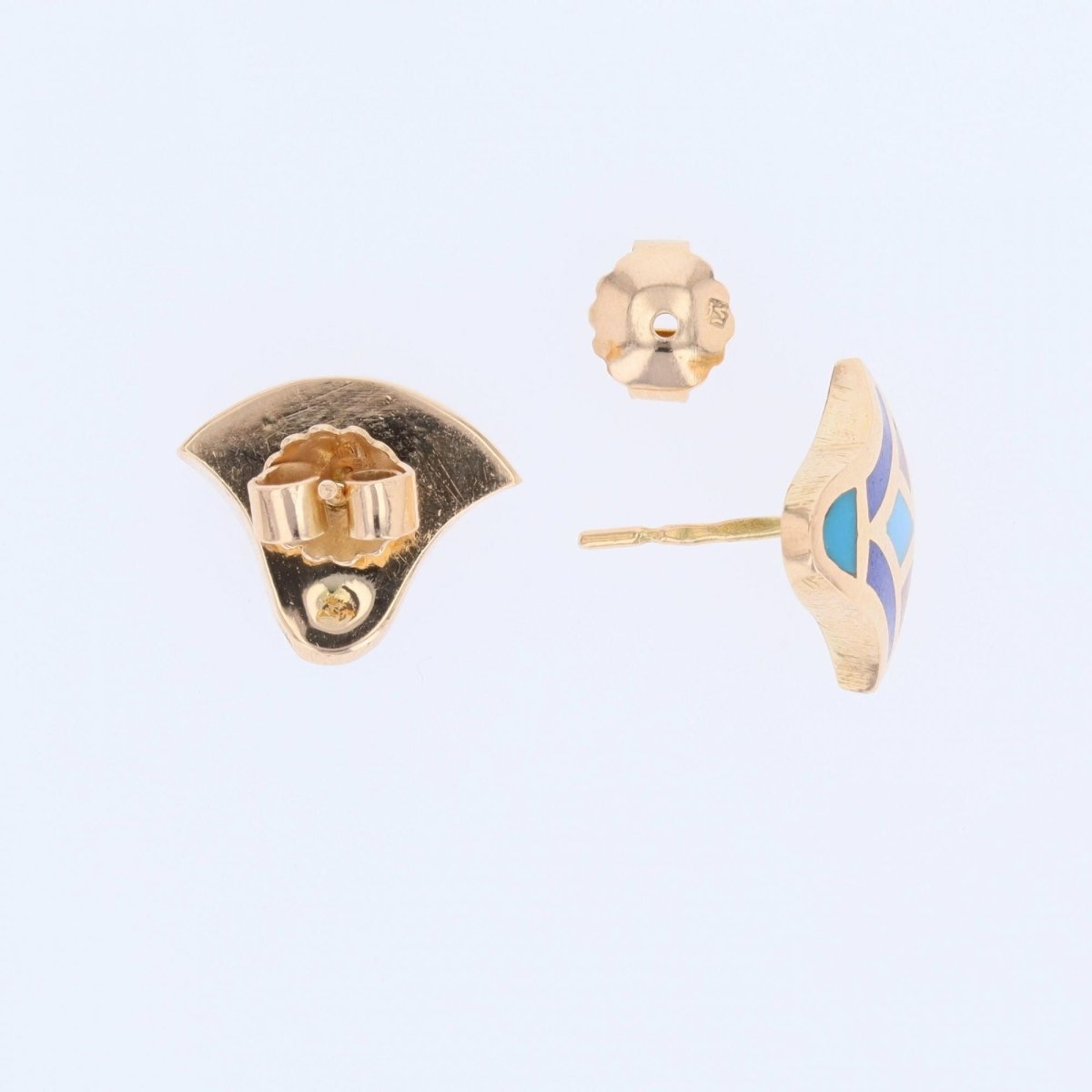 Earrings Egyptian gold enamel