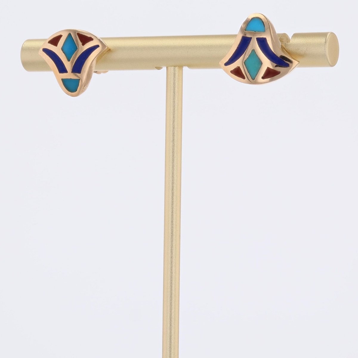 Earrings Egyptian gold enamel
