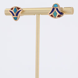 Earrings Egyptian gold enamel
