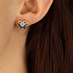 Earrings Egyptian gold enamel