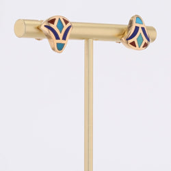 Earrings Egyptian gold enamel