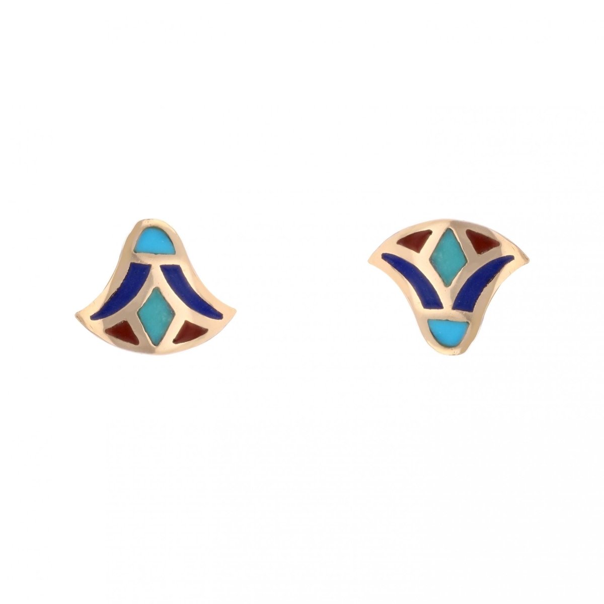 Earrings Egyptian gold enamel