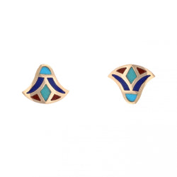 Earrings Egyptian gold enamel