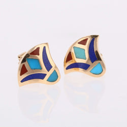 Earrings Egyptian gold enamel