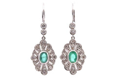 Boucles d'oreilles émeraudes et diamants - Castafiore