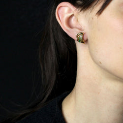 Boucles d'oreilles EMERAUDES Godronné en or jaune - Castafiore