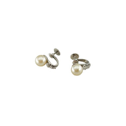 Boucles d'oreilles en argent, perle et diamants - Castafiore