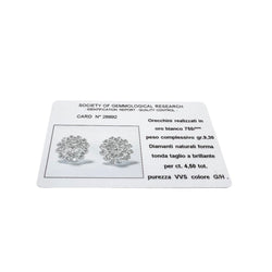 Boucles d'oreilles en or 18 carats avec diamants naturels ct 4.50 - Castafiore