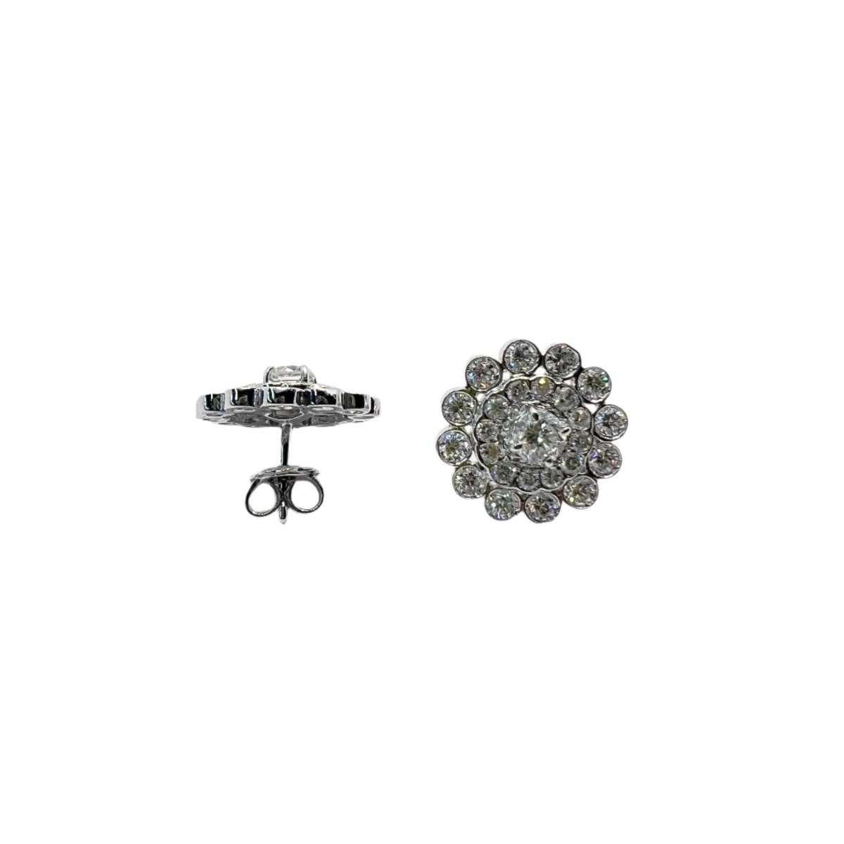 Boucles d'oreilles en or 18 carats avec diamants naturels ct 4.50 - Castafiore
