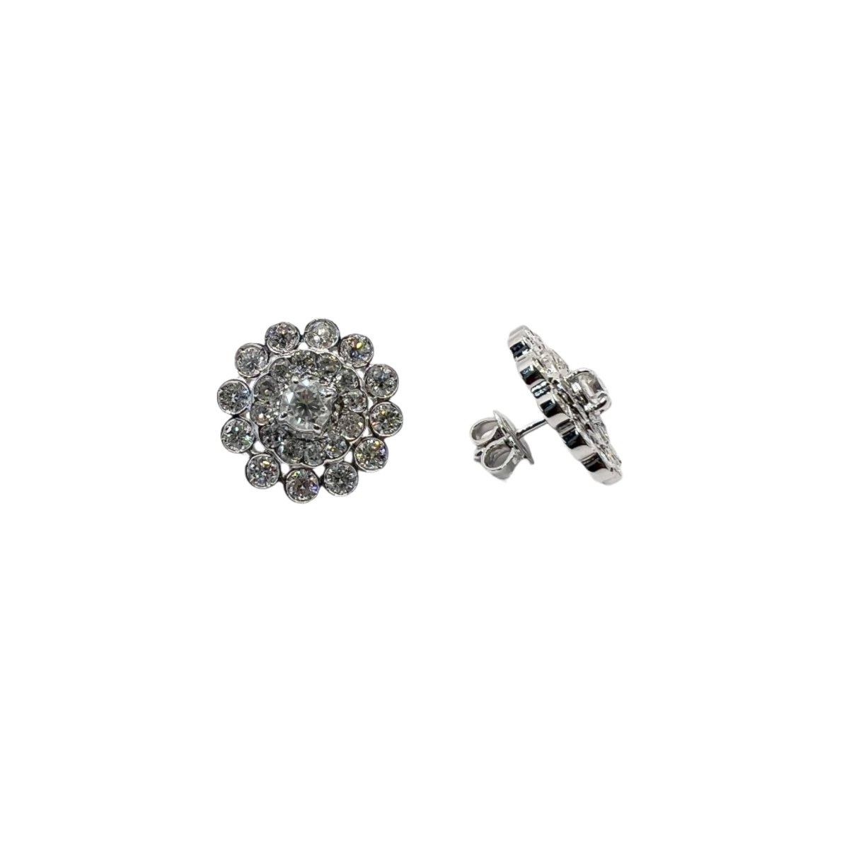 Boucles d'oreilles en or 18 carats avec diamants naturels ct 4.50 - Castafiore