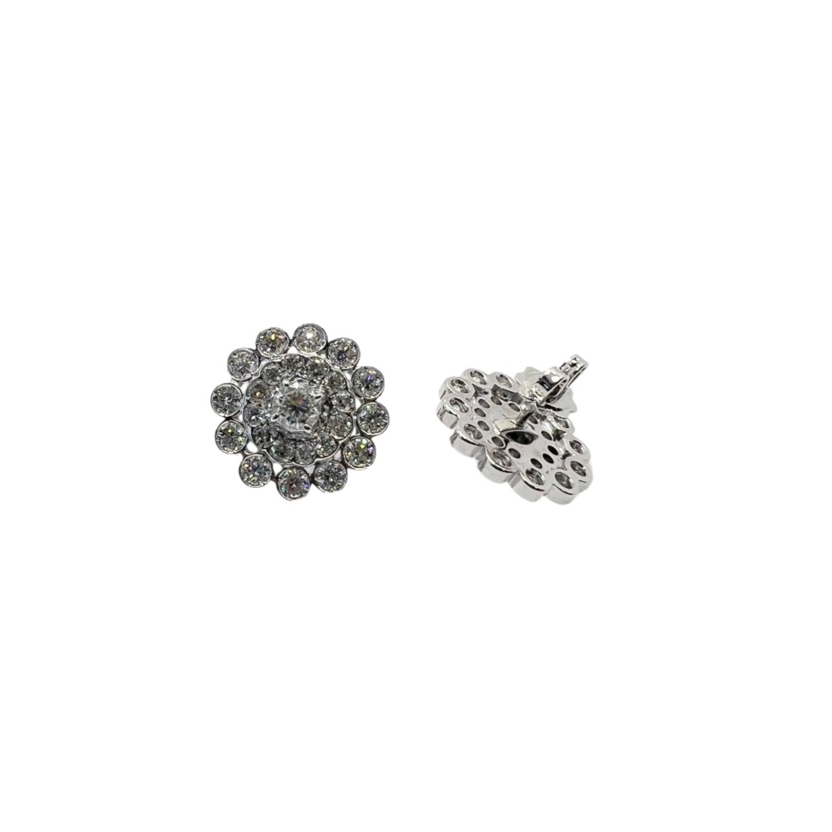 Boucles d'oreilles en or 18 carats avec diamants naturels ct 4.50 - Castafiore