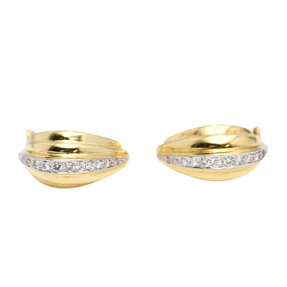 Boucles d'oreilles en or 18k avec diamants seconde main - Castafiore