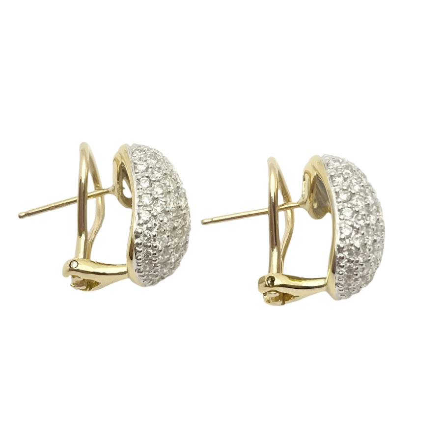 Boucles d'oreilles en or 18KT avec diamants naturels ct 2.50 - Castafiore