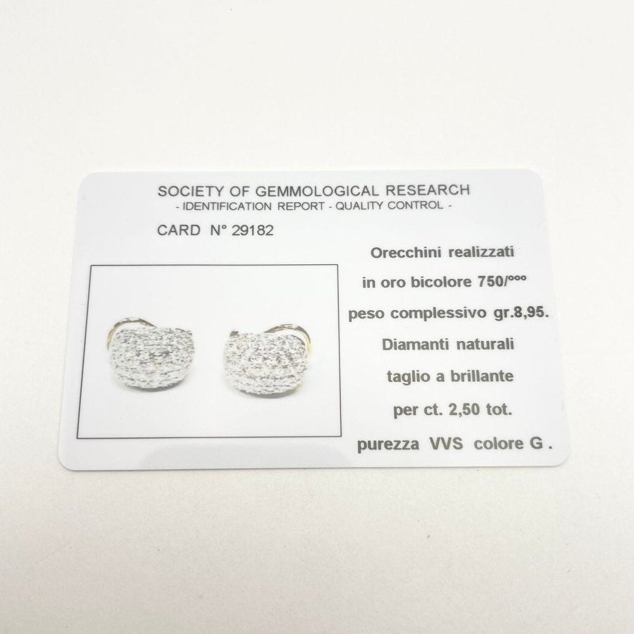 Boucles d'oreilles en or 18KT avec diamants naturels ct 2.50 - Castafiore