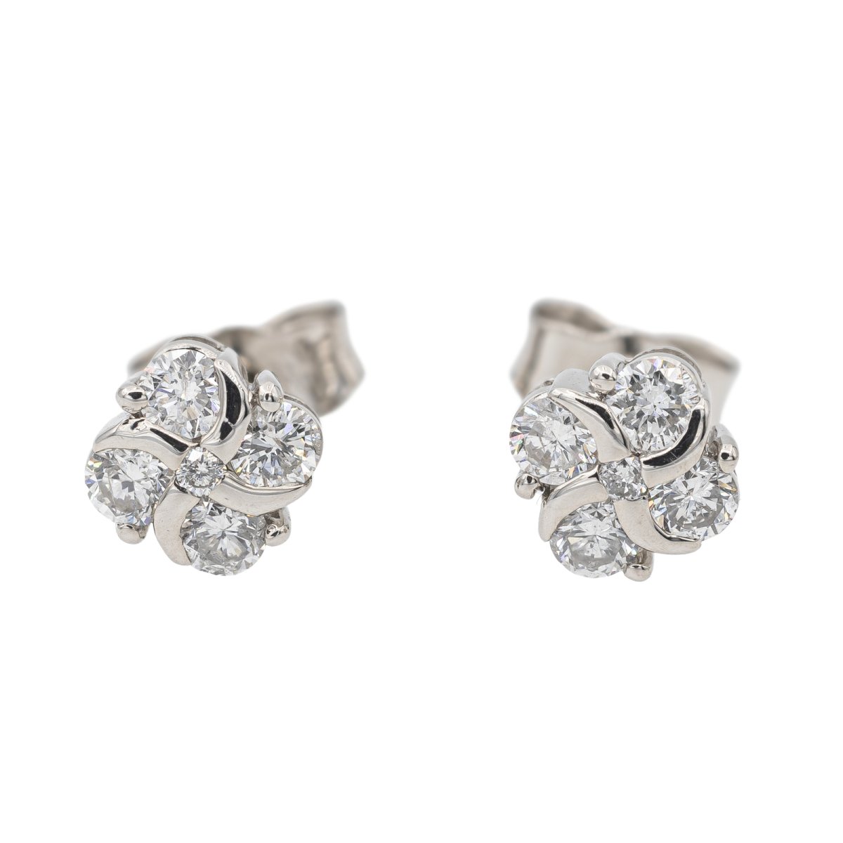 Boucles d'oreilles en or blanc et diamants - Castafiore