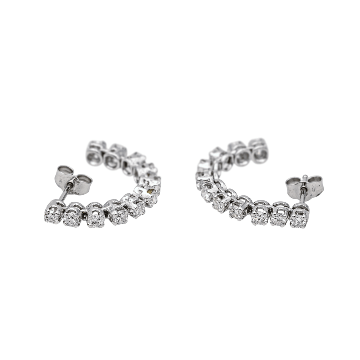 Boucles d'oreilles en or blanc et diamants - Castafiore