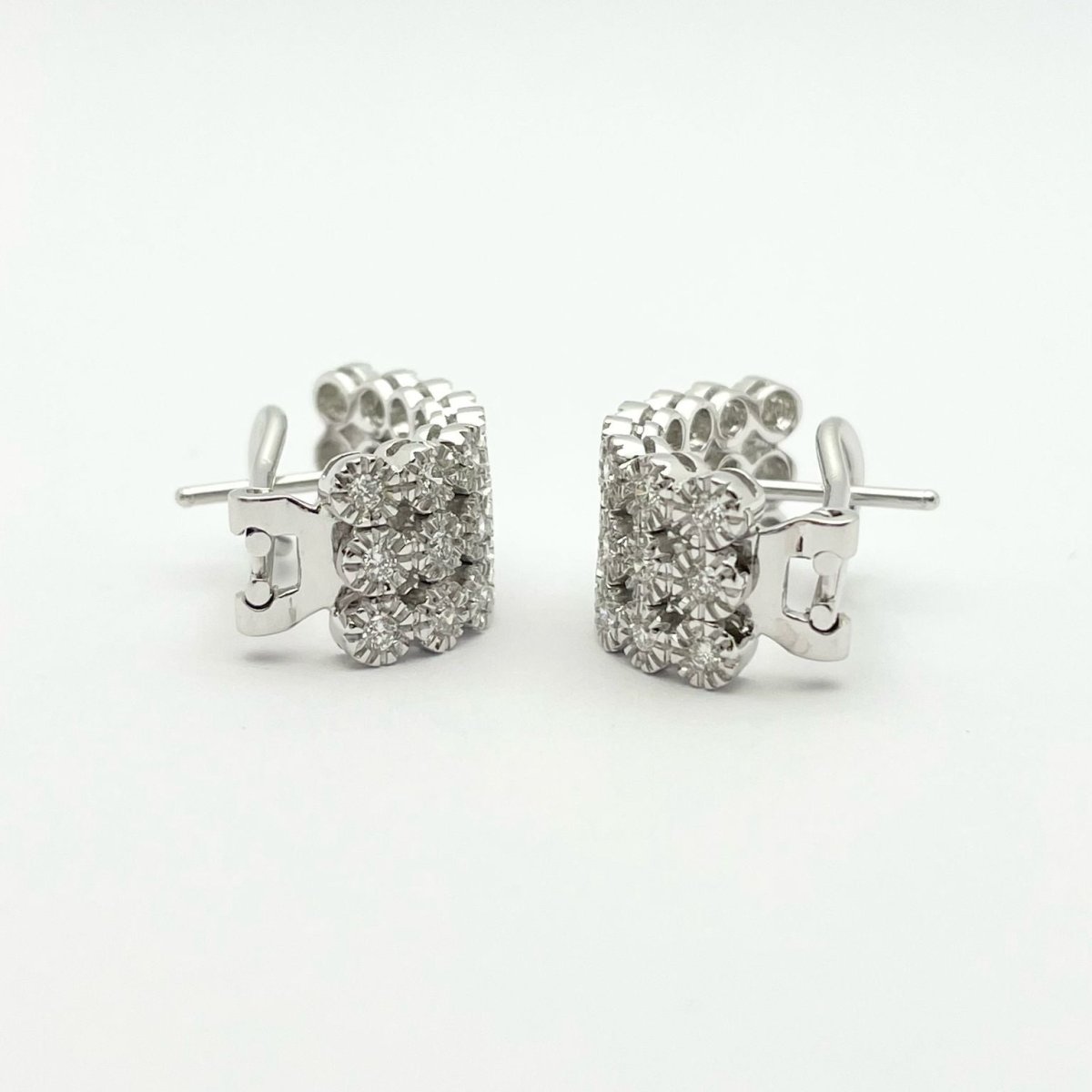 Boucles d'oreilles en or blanc et diamants - Castafiore
