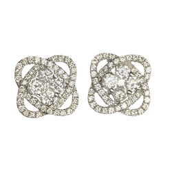 Boucles d'oreilles en or blanc et diamants - Castafiore