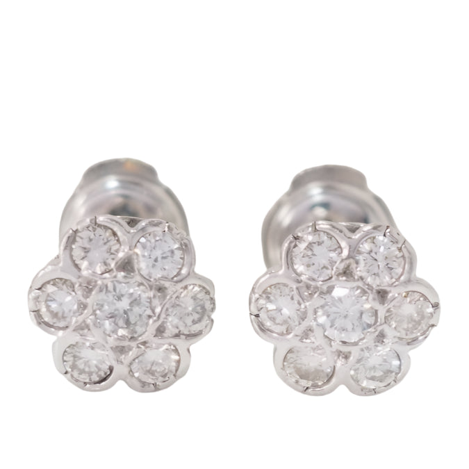 Boucles d'oreilles en or blanc et diamants - Castafiore
