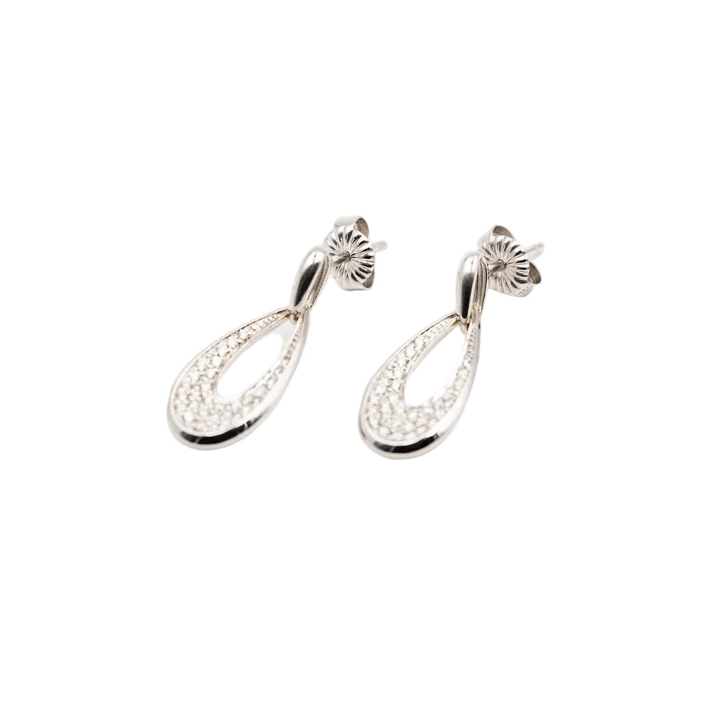 Boucles d'Oreilles en or blanc et diamants - Castafiore