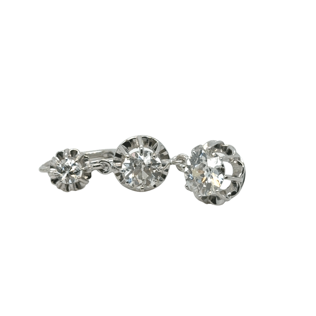 Boucles d'oreilles en or blanc et diamants - Castafiore