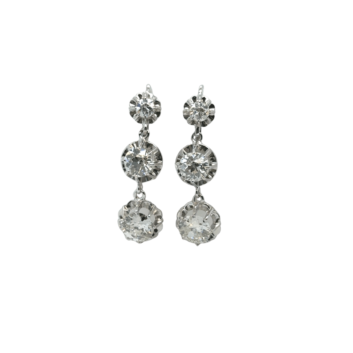 Boucles d'oreilles en or blanc et diamants - Castafiore