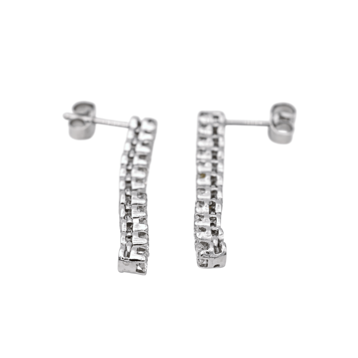 Boucles d'oreilles en or blanc et diamants - Castafiore
