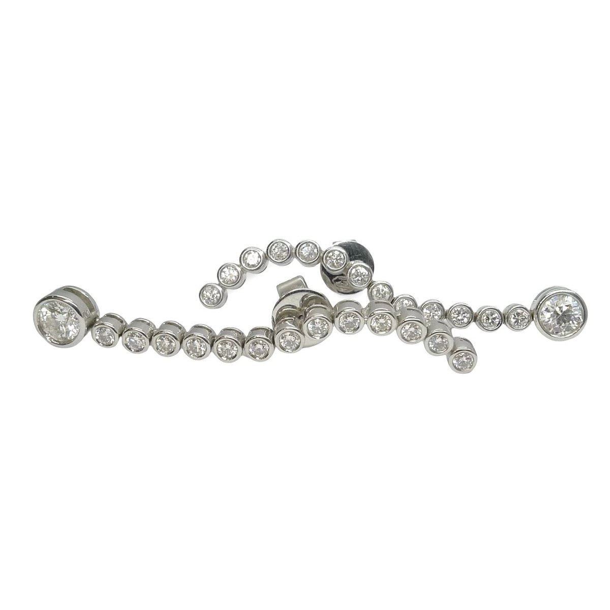 Boucles d'oreilles en or blanc et diamants - Castafiore