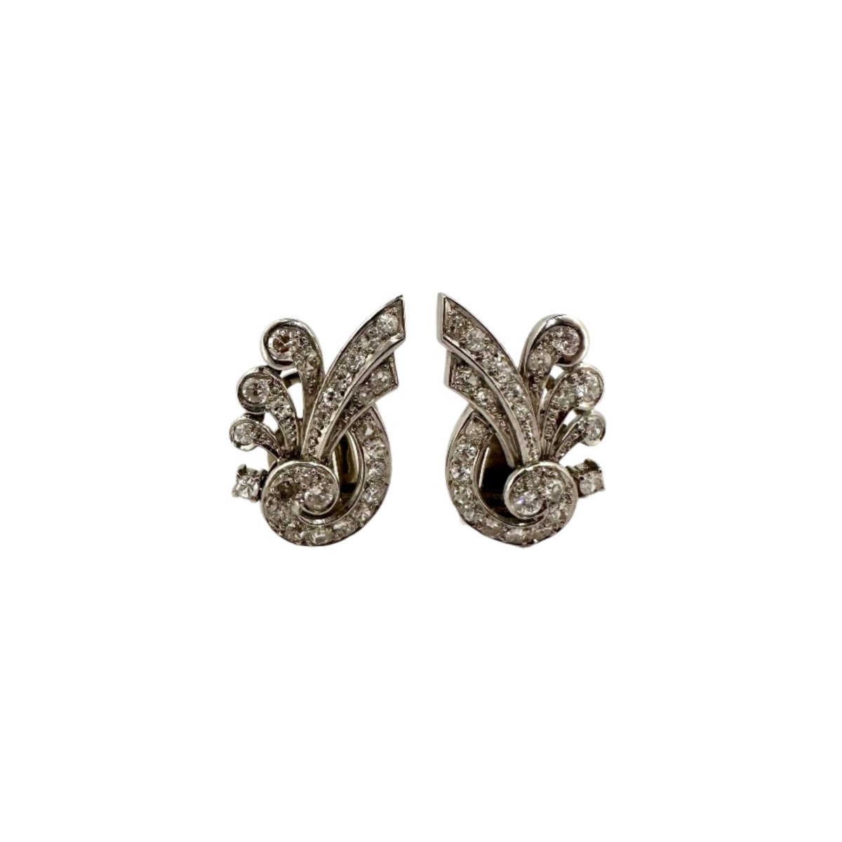 Boucles d'oreilles en or blanc et diamants - Castafiore