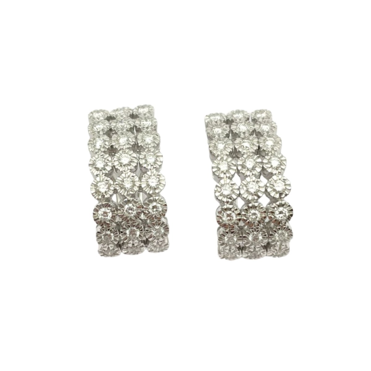 Boucles d'oreilles en or blanc et diamants - Castafiore