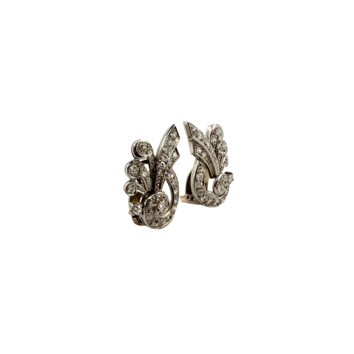 Boucles d'oreilles en or blanc et diamants - Castafiore