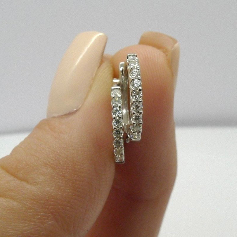 Boucles d'oreilles en or blanc et diamants - Castafiore