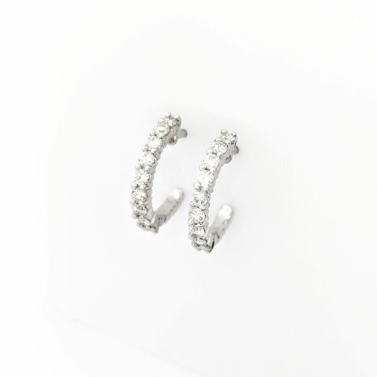 Boucles d'oreilles en or blanc et diamants - Castafiore