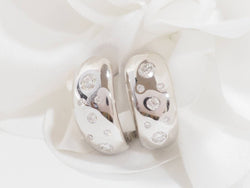 Boucles d'Oreilles En Or Blanc Et Diamants - Castafiore