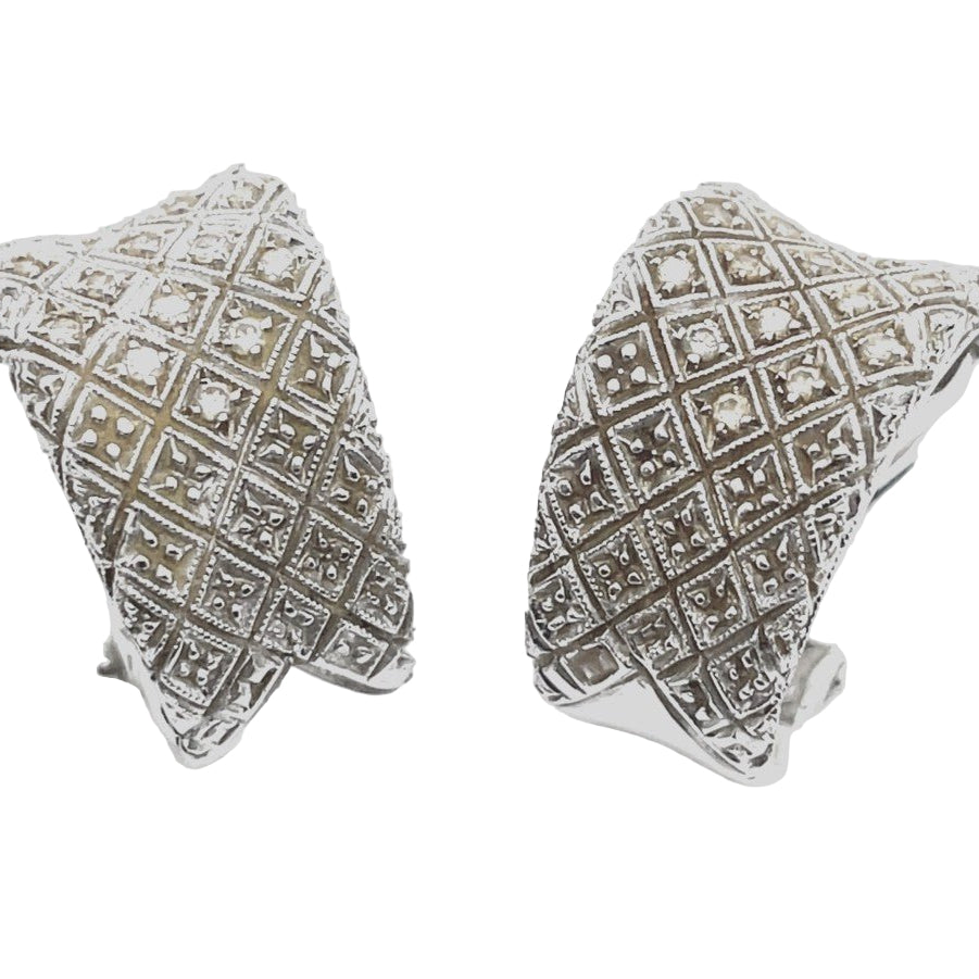 Boucles d'oreilles en or blanc et diamants - Castafiore