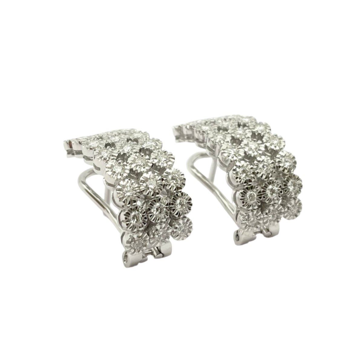 Boucles d'oreilles en or blanc et diamants - Castafiore