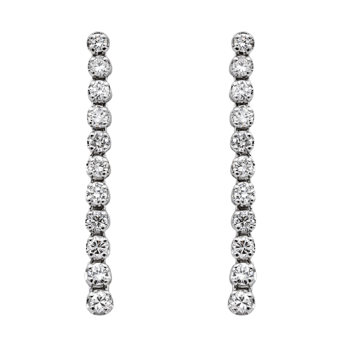 Boucles d'oreilles en or blanc et diamants - Castafiore