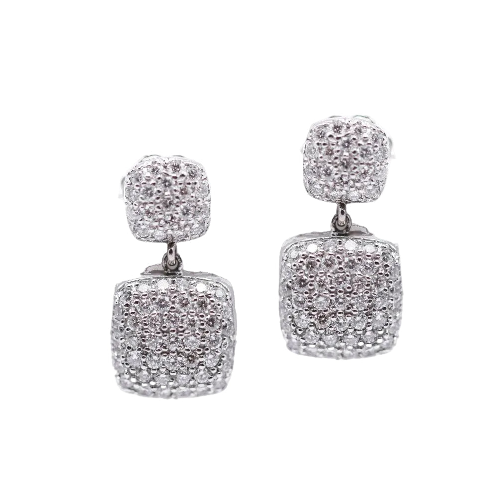 Boucles d'oreilles en or blanc et diamants - Castafiore