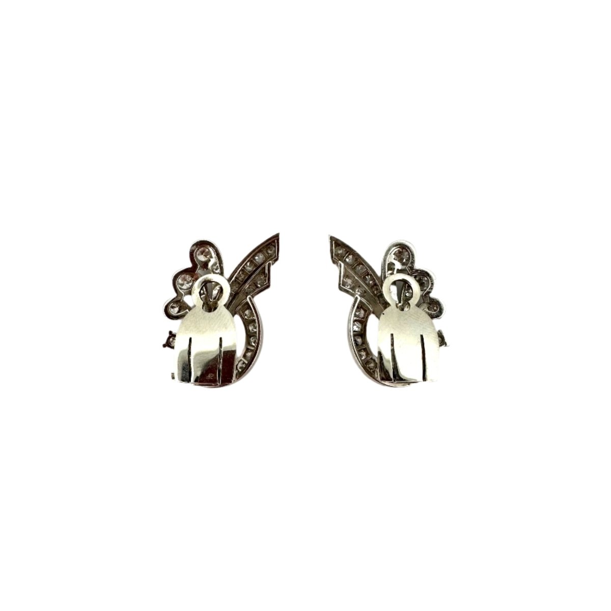 Boucles d'oreilles en or blanc et diamants - Castafiore