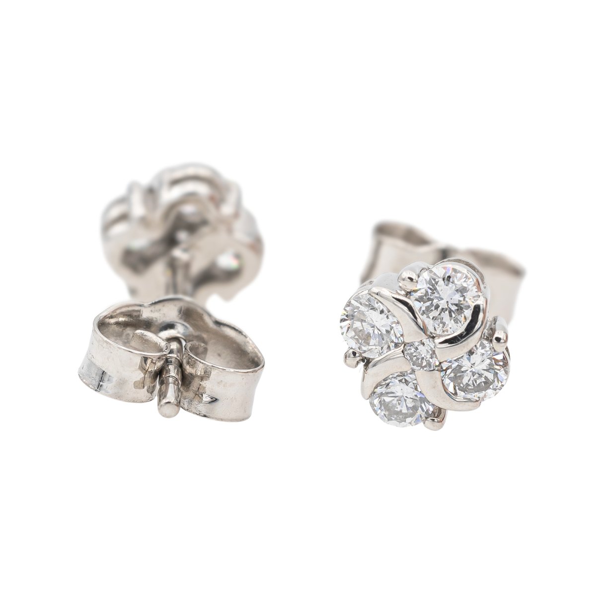 Boucles d'oreilles en or blanc et diamants - Castafiore