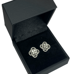 Boucles d'oreilles en or blanc et diamants - Castafiore