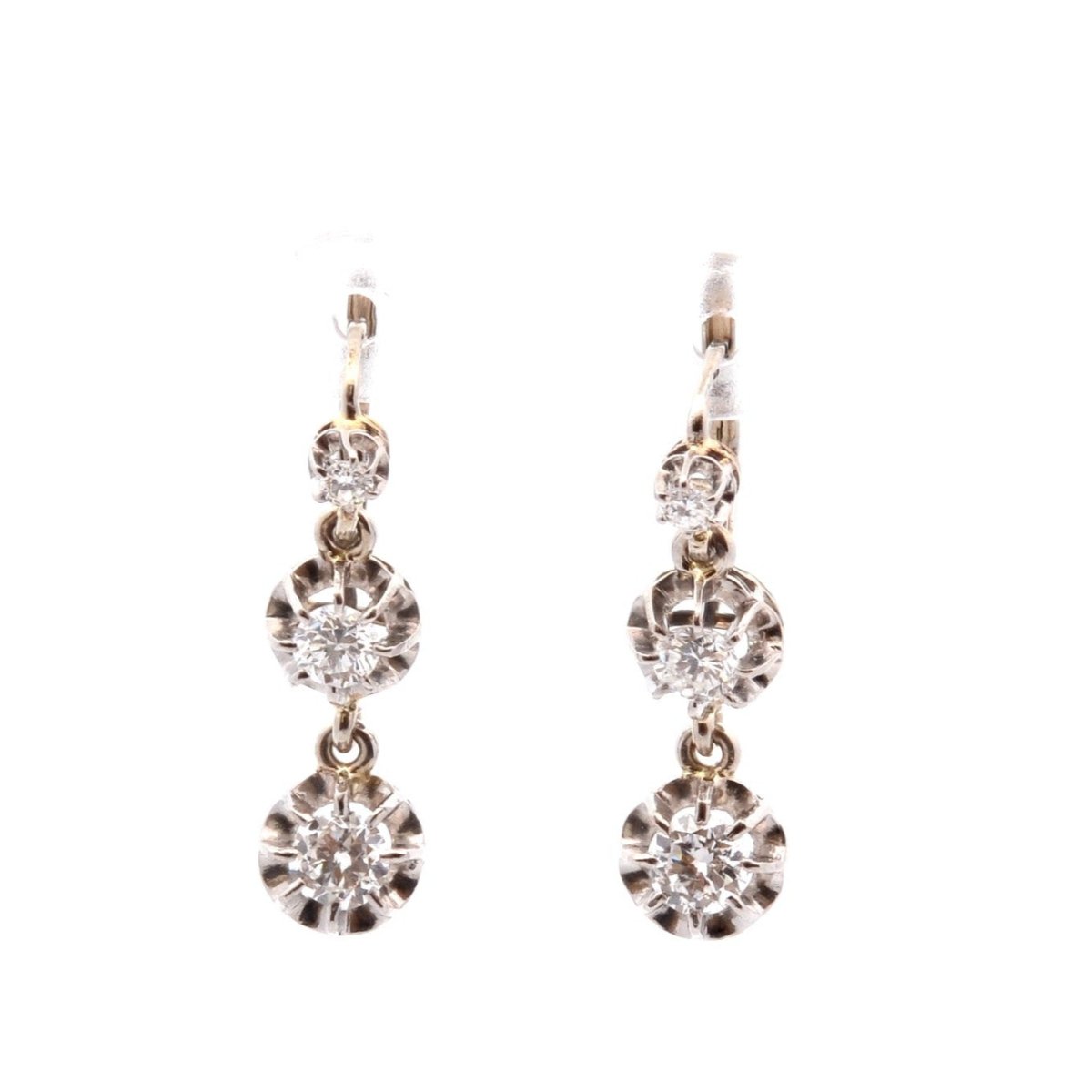 Boucles d'oreilles en or blanc et diamants - Castafiore
