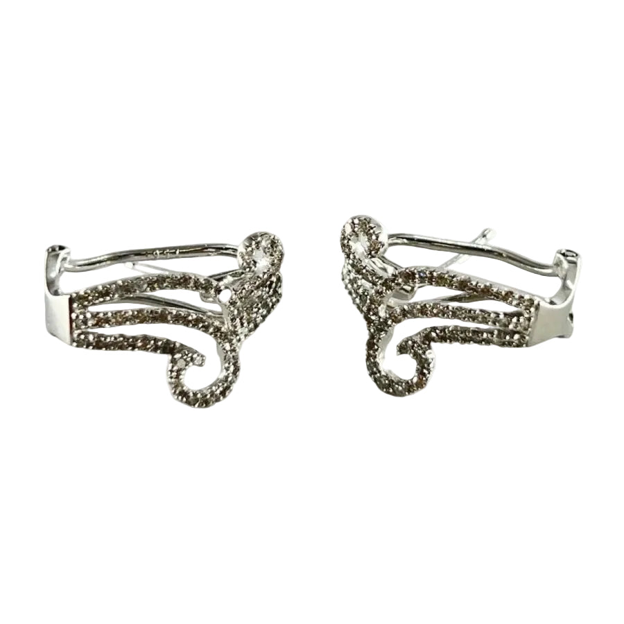 Boucles d'oreilles en or blanc et diamants - Castafiore