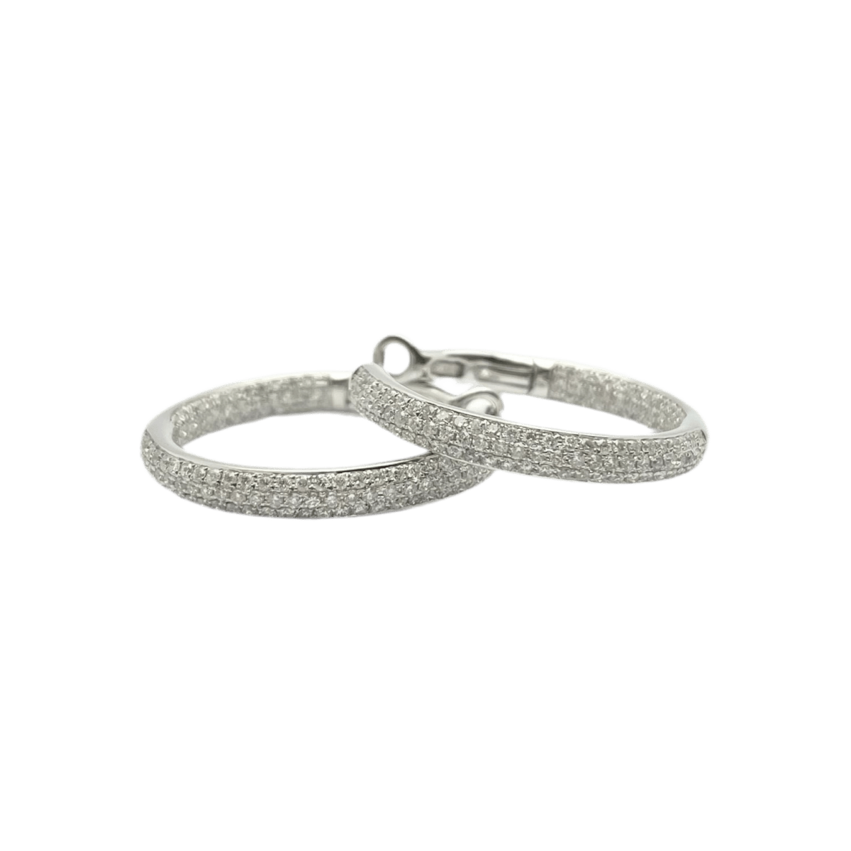 Boucles d'oreilles en or blanc et diamants - Castafiore