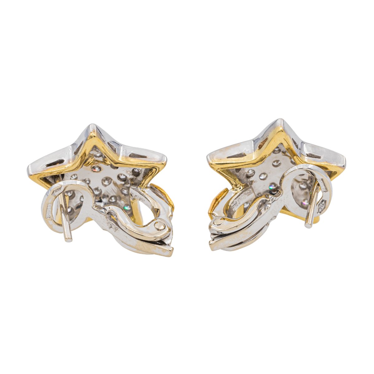 Boucles d'oreilles en Or blanc et jaune et Diamant - Castafiore