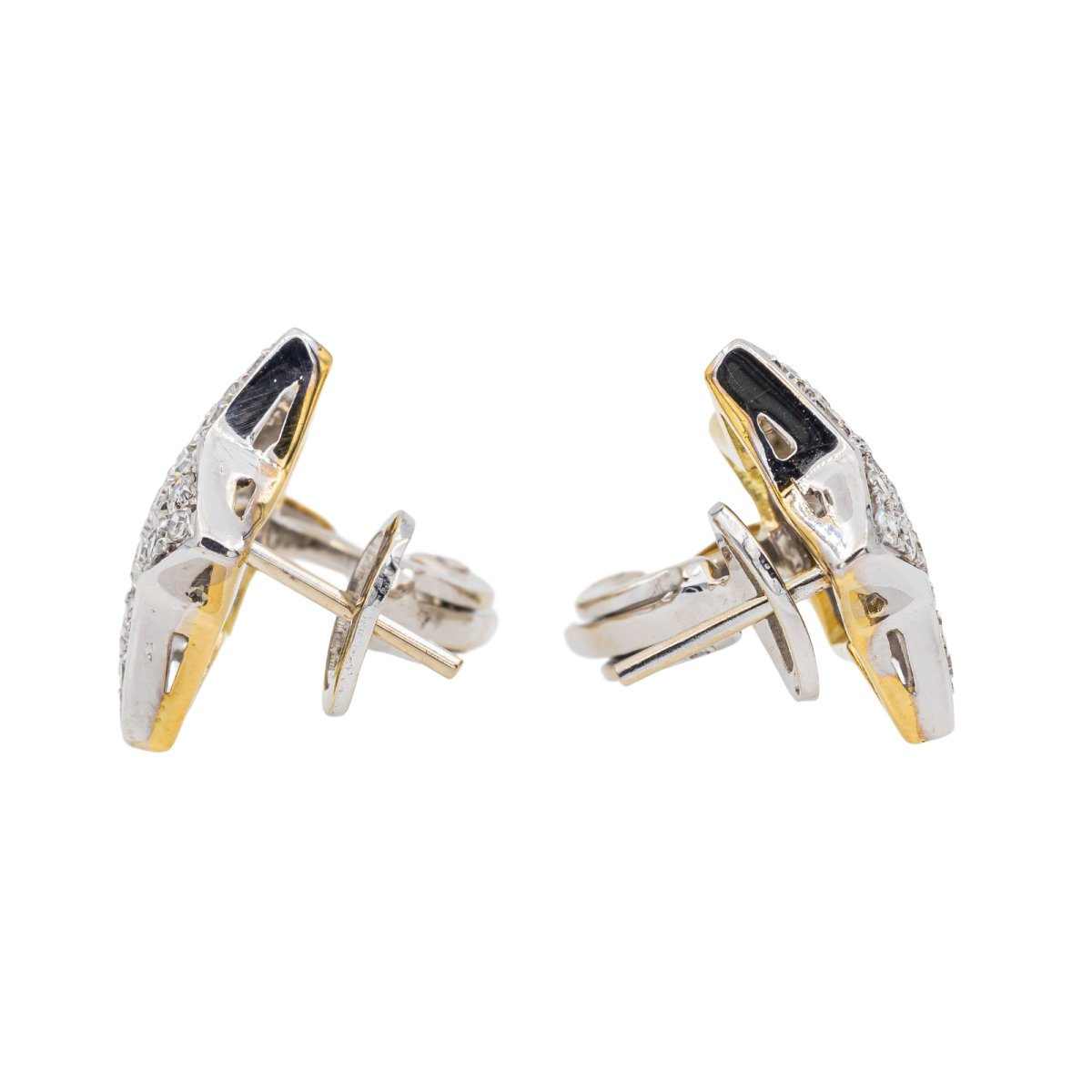 Boucles d'oreilles en Or blanc et jaune et Diamant - Castafiore