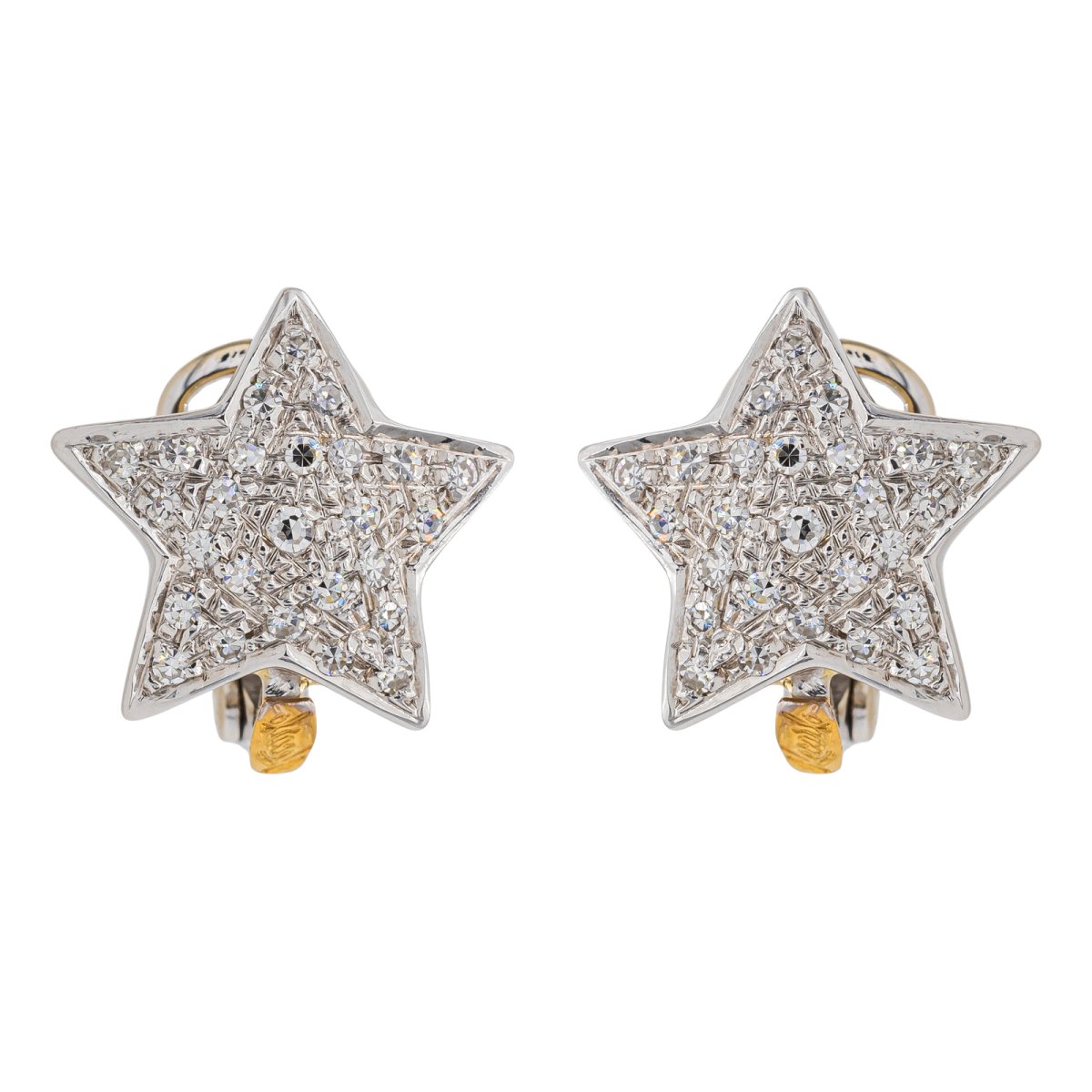 Boucles d'oreilles en Or blanc et jaune et Diamant - Castafiore