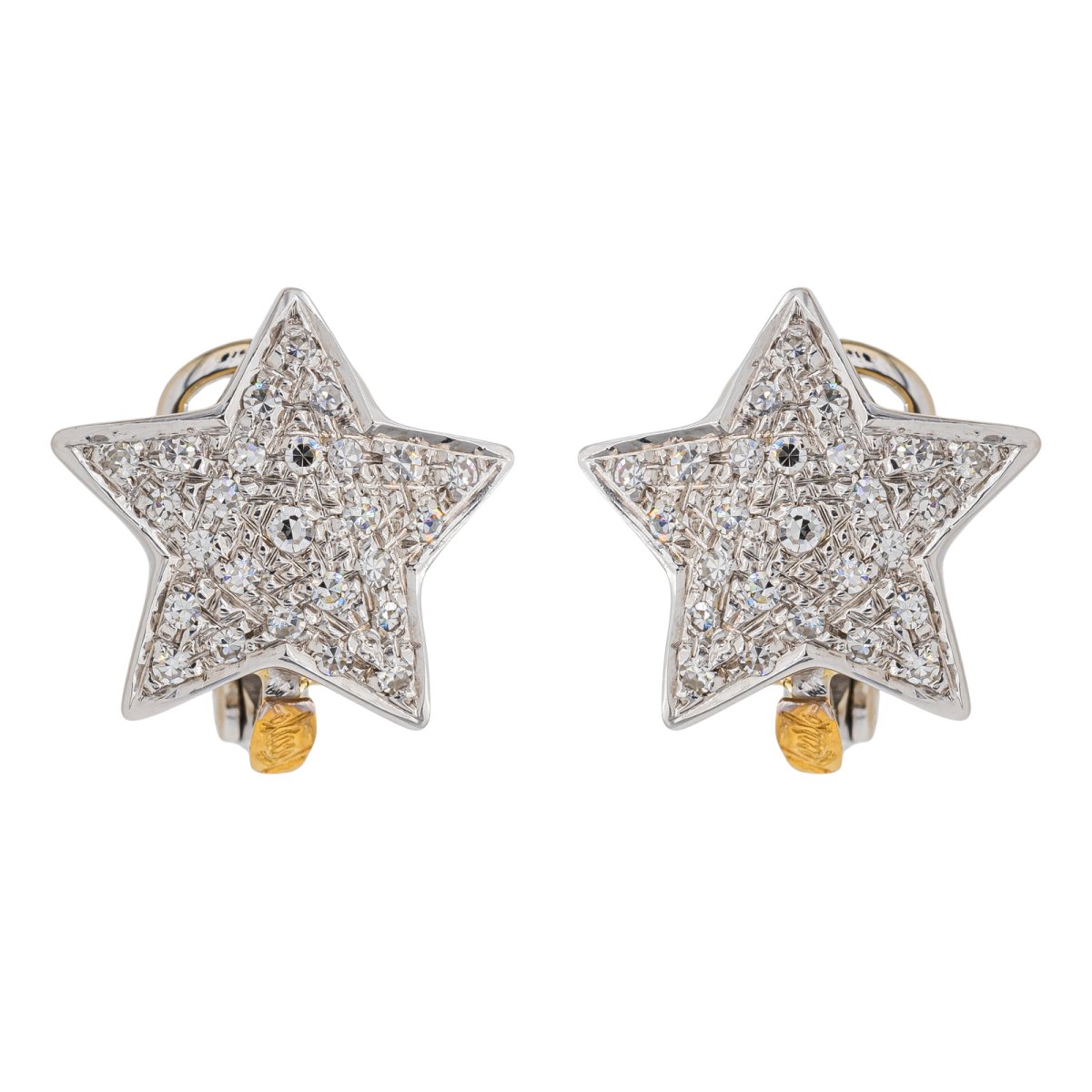 Boucles d'oreilles en Or blanc et jaune et Diamant - Castafiore