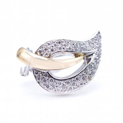 Boucles d'oreilles en or blanc et or rose avec diamants - Castafiore